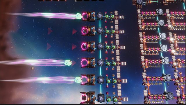 Mass drivers firing cargo off the side of a station
